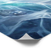 Neon Snow Leopard Glacier Spire Poster (Ecke)