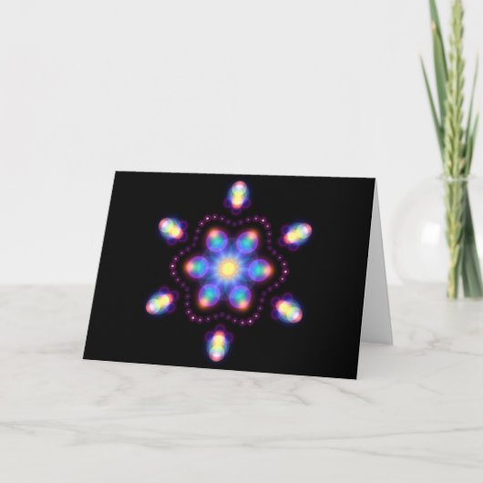 Neon Snowflake 1 Feiertagskarte (Vorderseite)