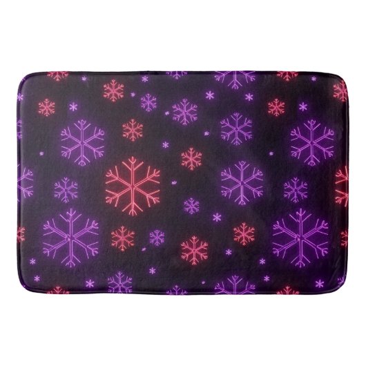 Neon Snowflakes Badematte (Vorderseite)