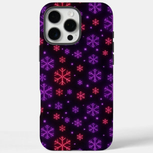 Neon Snowflakes iPhone 16 Pro Max Hülle