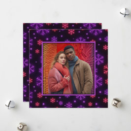 Neon Snowflakes Feiertagskarte