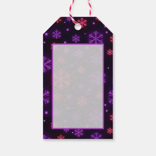 Neon Snowflakes Geschenkanhänger (Rückseite)