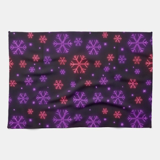 Neon Snowflakes Geschirrtuch (Horizontal)