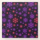 Neon Snowflakes Glasuntersetzer (Vorderseite)
