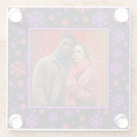 Neon Snowflakes Glasuntersetzer (Rückseite)