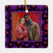 Neon Snowflakes Keramikornament (Vorderseite)