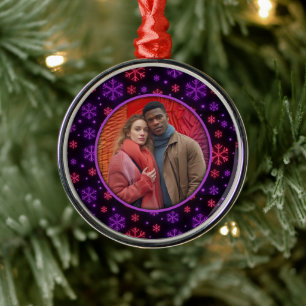 Neon Snowflakes Ornament Aus Metall
