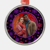 Neon Snowflakes Ornament Aus Metall (Vorne)