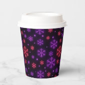 Neon Snowflakes Pappbecher (Vorderseite)