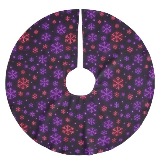Neon Snowflakes Polyester Weihnachtsbaumdecke (Vorderseite)