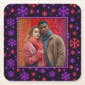 Neon Snowflakes Rechteckiger Pappuntersetzer (Vorderseite)