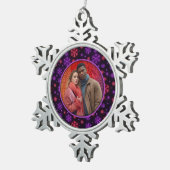 Neon Snowflakes Schneeflocken Zinn-Ornament (Rechts)