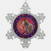 Neon Snowflakes Schneeflocken Zinn-Ornament (Vorderseite)