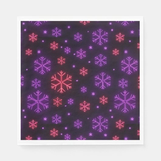 Neon Snowflakes Serviette (Vorderseite)