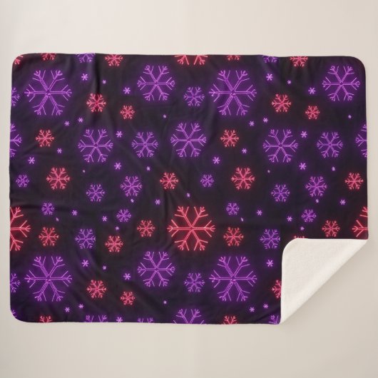 Neon Snowflakes Sherpadecke (Vorderseite (Horizontal))
