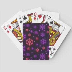 Neon Snowflakes Spielkarten