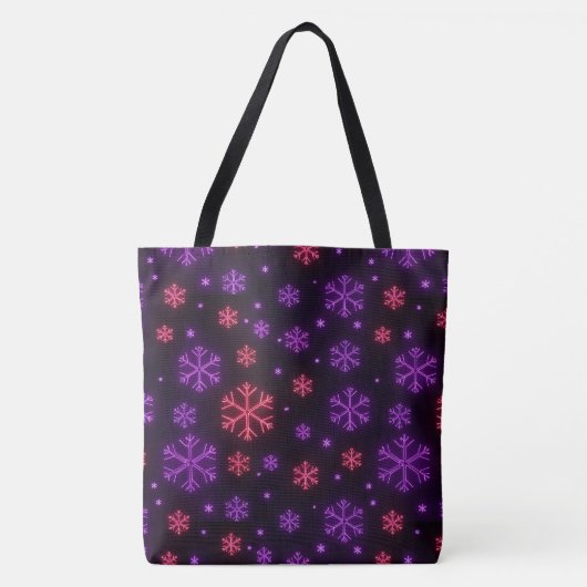 Neon Snowflakes Tasche (Vorderseite)