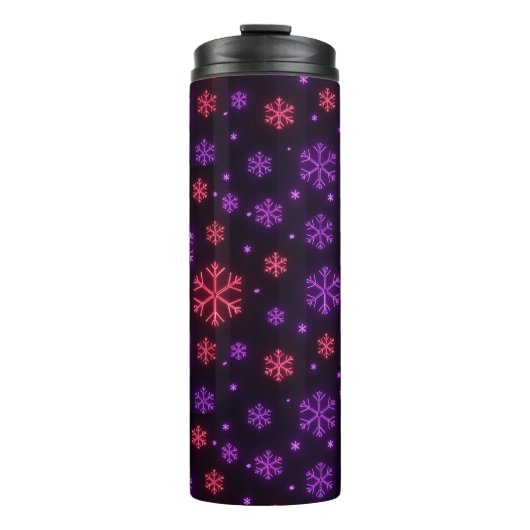 Neon Snowflakes Thermosbecher (Vorderseite)