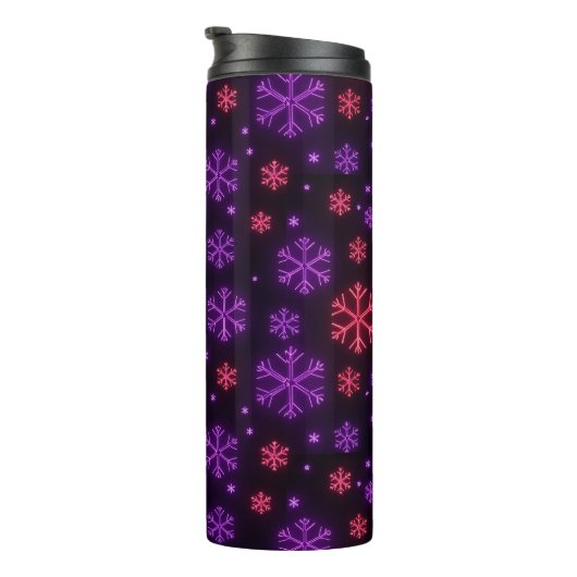 Neon Snowflakes Thermosbecher (Nach rechts gedreht)