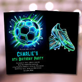 Neon Soccer Birthday Einladung Boys Neon Soccer