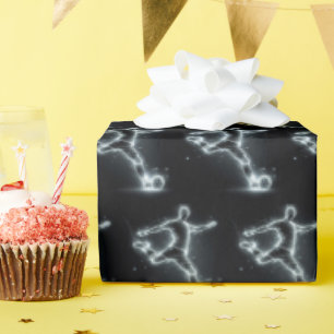 Neon Soccer Player auf schwarz Geschenkpapier