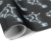 Neon Soccer Player auf schwarz Geschenkpapier (Rolleneckpunkt)