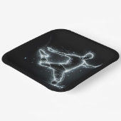 Neon Soccer Player auf schwarz Pappteller (Gewinkelt)