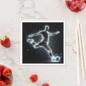 Neon Soccer Player auf schwarz Serviette (Beispiel)
