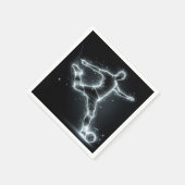 Neon Soccer Player auf schwarz Serviette (Ecke)