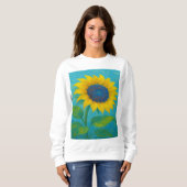 Neon Sonnenblume - Fett Natur in lebendigem Licht Sweatshirt (Vorne ganz)