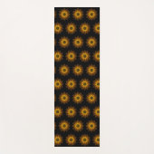 Neon-Sonnenblumen-Design auf Schwarz Yogamatte (Vorderseite)