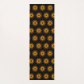 Neon-Sonnenblumen-Design auf Schwarz Yogamatte (Rückseite)