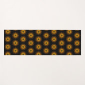 Neon-Sonnenblumen-Design auf Schwarz Yogamatte (Vorderseite (Horizontal))