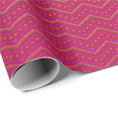 Neon-Sonnenuntergang-Chevron-Muster Geschenkpapier (Rolleneckpunkt)