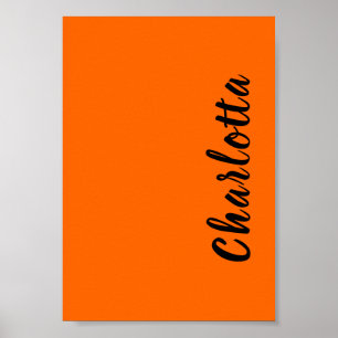 Neon-Sonnenuntergangsorange Einheitsfarbe Benutzer Poster