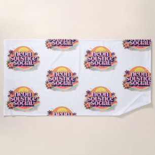 Neon-Sonnenwende-Sozial-Retro   Vintage-Pastell-St Strandtuch