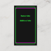 Neon Sound Visitenkarte (Rückseite)