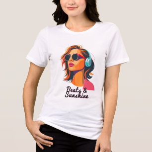 Neon Soundwave: Electric Summer Vibes Tri-Blend Shirt