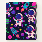 Neon Space Adventure Pattern Notizblock (Rückseite)
