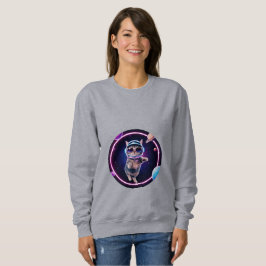 Neon Space Cat Hoodie – Cosmic Feline Glow Sweatsh