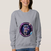 Neon Space Cat Hoodie – Cosmic Feline Glow Sweatsh (Vorderseite)