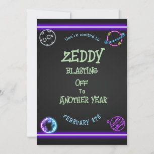 Neon Space Einladung