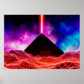 Neon Space Landschaft: Pyramide Poster (Vorne)