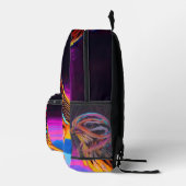 Neon Sparrow mit leuchtenden Akzenten Bedruckter Rucksack (Rechts)