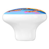 Neon Sparrow mit leuchtenden Akzenten Keramikknauf (Seitenansicht)