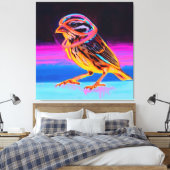 Neon Sparrow mit leuchtenden Akzenten Leinwanddruck (Insitu (Schlafzimmer))
