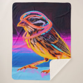 Neon Sparrow mit leuchtenden Akzenten Sherpadecke