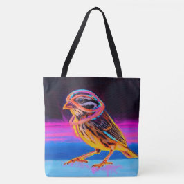 Neon Sparrow mit leuchtenden Akzenten Tasche