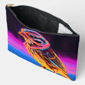 Neon Sparrow mit leuchtenden Akzenten Zubehörtasche (Offen)