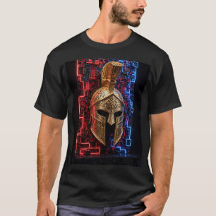 Neon Spartan Extra 3D Mosaik Design T-Shirt